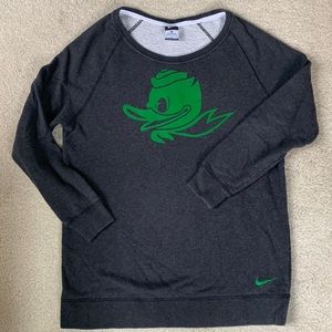Nike University of Oregon Duck Head Sweatshirt Boat Neck pullover Women's Size M